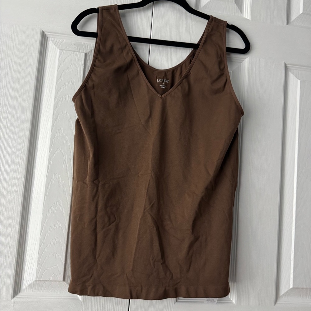 J. Crew Layering Tank Top Chocolate Brown Scoop Neck Size XXL